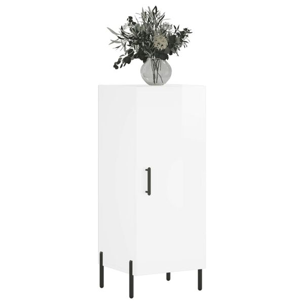 vidaXL Senkki korkeakiilto valkoinen 34,5x34x90 cm tekninen puu