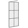 vidaXL Walk-in suihkun seinäke kirkas ESG-lasi 90x195 cm musta