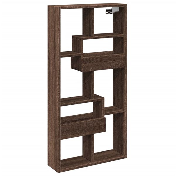 vidaXL Sein&auml;kaappi ruskea tammi 50x15x100 cm tekninen puu