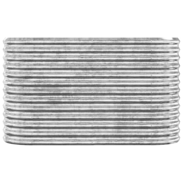 vidaXL Korotettu kukkalaatikko galvanoitu teräs 114x40x68 cm hopea