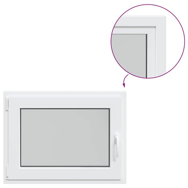 vidaXL Kellari-ikkuna "RISOR" 80x60 cm kallistus- ja käänntöovi DIN vasenkätinen valkoinen