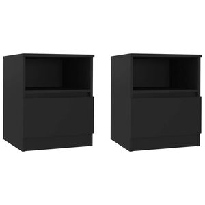 vidaXL Y&ouml;p&ouml;yd&auml;t 2 kpl musta 40x40x50 cm tekninen puu