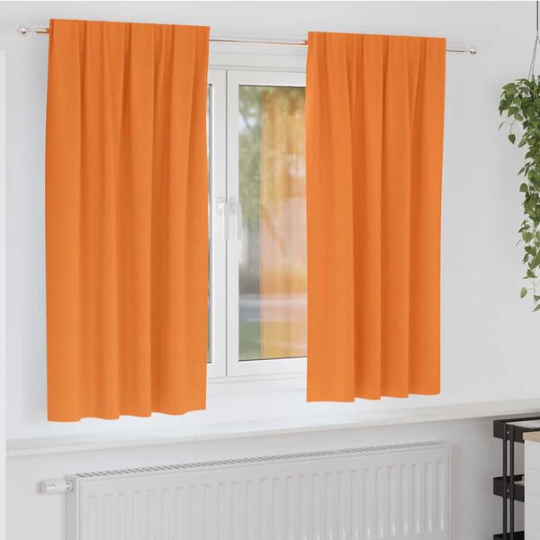 vidaXL Piment&auml;v&auml; verho renkailla 2 pcs Oranssi 175 x 140 cm Polyesteri