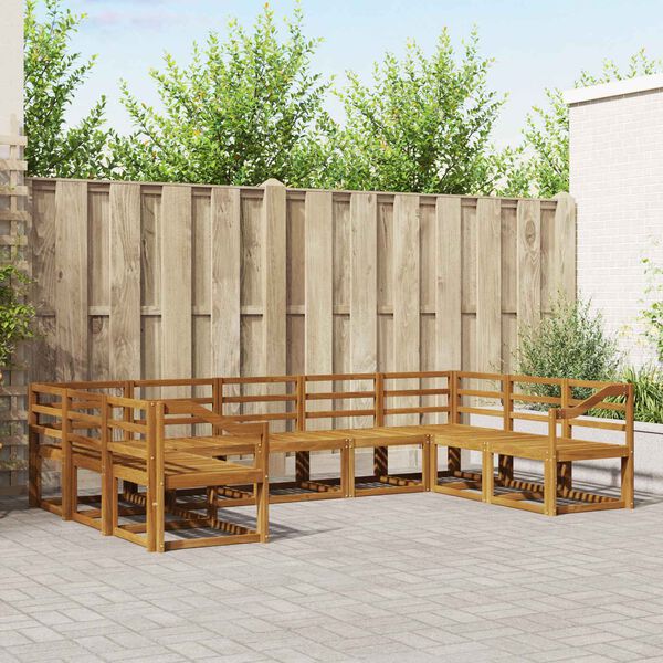 vidaXL Ulkosohvakokoelma 9 pcs Luonnollinen Tihe&auml; akasiapuu