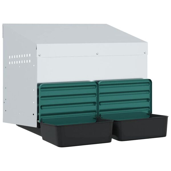 vidaXL Kananpes&auml;laatikko 2 lokeroa Sein&auml;kiinnitys Sinkitty Ter&auml;s