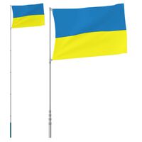 vidaXL Ukrainan lippu ja lipputanko 5,55 m alumiini