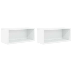 vidaXL CD-s&auml;ilytyshylly 2 kpl valkoinen 40 x 17 x 17 cm Tekninen puu