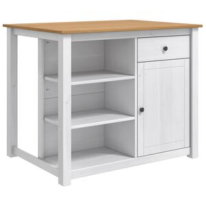 vidaXL Keitti&ouml;vaunu PANAMA 2 pcs Valkoinen ja hunajavaha Massiivipine