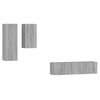 vidaXL 4-osainen TV-kaappisarja harmaa Sonoma tekninen puu