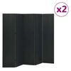 vidaXL 5-paneeliset tilanjakajat 2 kpl 200x180 cm musta ter&auml;s
