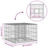 vidaXL Gabion Kohotettu Peti Hopea 60 x 60 x 40 cm Galvanoitu ter&auml;s