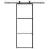 vidaXL Liukuovi asennustarvikkeilla musta 76x205 cm ESG lasi