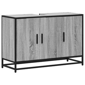 vidaXL Kylpyhuonekaappi altaalla harmaa Sonoma 90x33x60cm tekninen puu