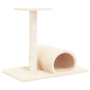 vidaXL Kissan raapimispylv&auml;s tunnelilla kerma 60x34,5x50 cm