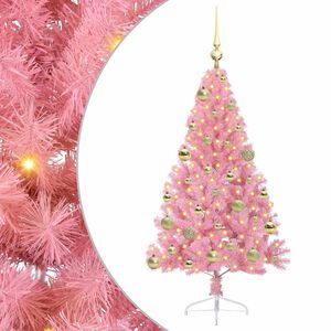 vidaXL Tekokuituinen Esivalmistettu Joulukuusi Pinkki 120 cm