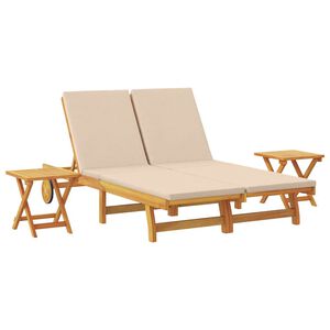 vidaXL Aurinkotuoli tyynyll&auml; Beige Tihe&auml; akasiapuu
