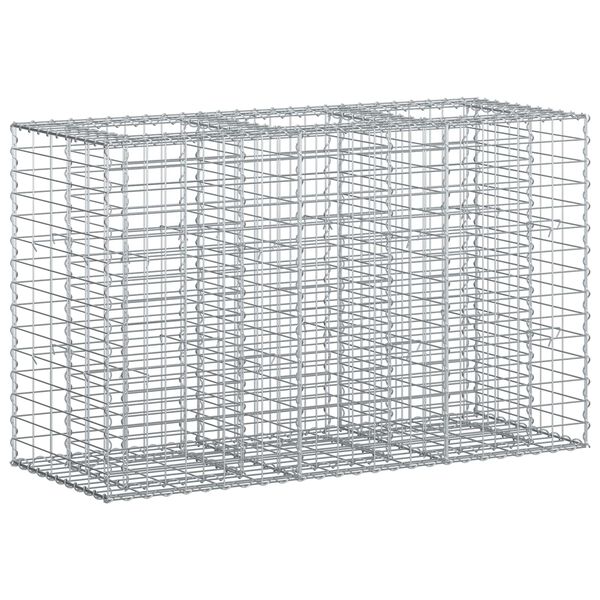 vidaXL Gabion Kohotettu Peti Hopea 130 x 50 x 80 cm Galvanoitu ter&auml;s
