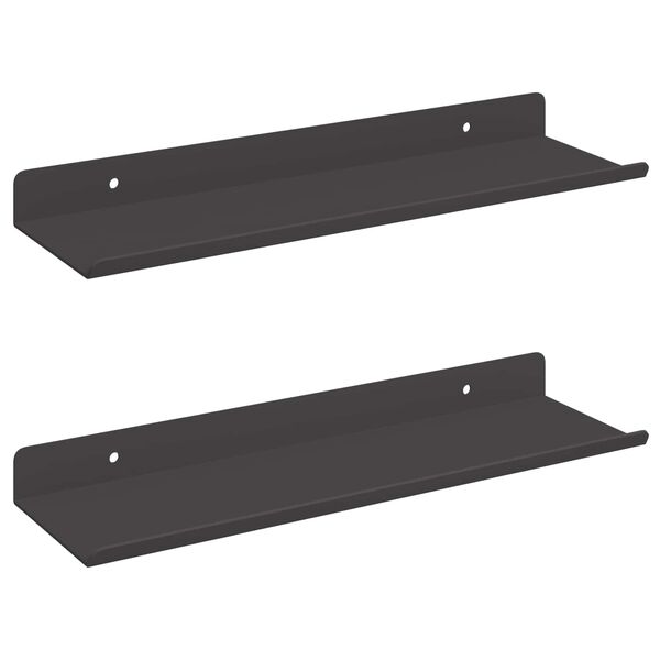 vidaXL Kelluva hylly 2 pcs Musta 30 x 9 x 2,5 cm Ter&auml;s