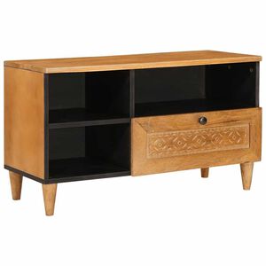vidaXL TV-kaappi laatikon kanssa 80 x 33 x 46 cm Kiinte&auml; mango puu