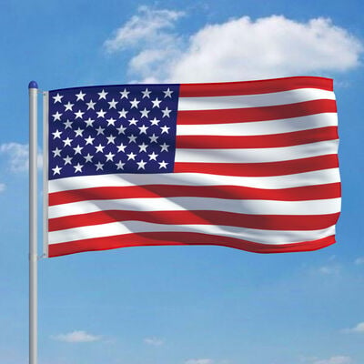vidaXL Yhdysvaltojen lippu ja tanko alumiini 6 m