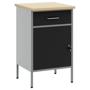 vidaXL Ty&ouml;p&ouml;yt&auml; laatikon kanssa Mustat ja harmaa 50 x 55 x 85 cm