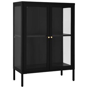 vidaXL Senkki musta 75x35x105 cm ter&auml;s ja lasi