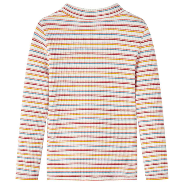 Lasten pitkähihainen T-paita lyhyt poolokaulus ecru 128