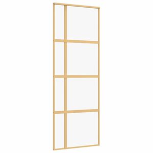 vidaXL Liukuovi kulta 76x205 cm kirkas ESG-lasi ja alumiini