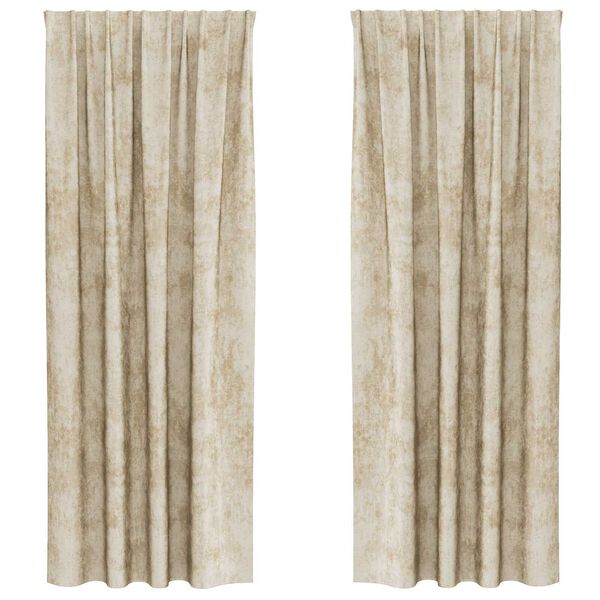 vidaXL Samettiverhot verhoilla 2 pcs Kerma 245 x 140 cm Sametti