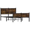 vidaXL Metallinen sängynrunko ilman patjaa savutammi 120x190 cm