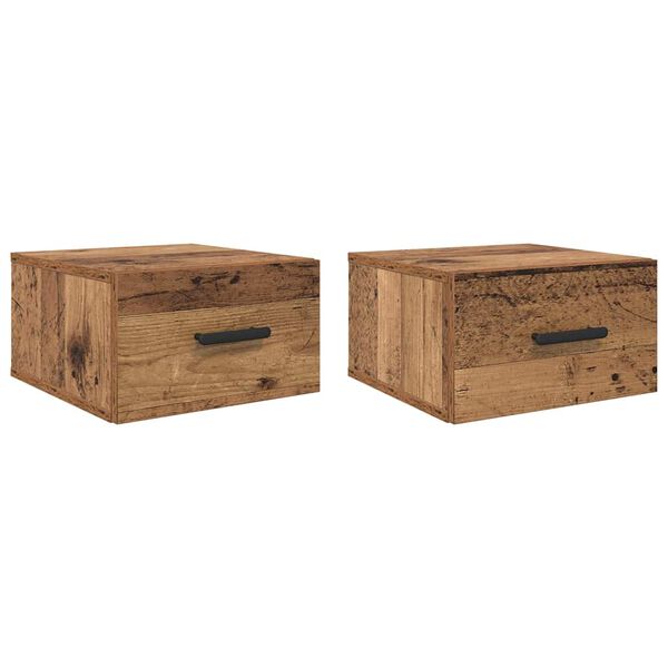 vidaXL Y&ouml;p&ouml;yt&auml;kaappi 2 pcs Vanha puu 35 x 35 x 20 cm Tekninen puu
