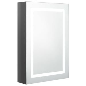 vidaXL LED kylpyhuoneen peilikaappi kiilt&auml;v&auml; harmaa 50x13x70 cm