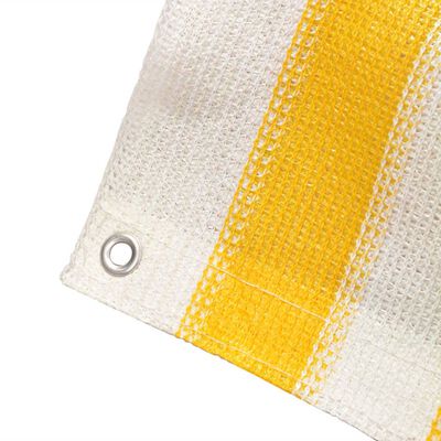 vidaXL Parvekkeen sivusuoja HDPE 75 x 400 cm keltainen ja valkoinen
