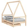 vidaXL Lasten s&auml;ngynrunko laatikoilla 80x160 cm t&auml;ysi m&auml;nty