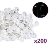 vidaXL Pallo keijuvalonauha 20 m 200 LED-valoa värikäs 8-toiminen