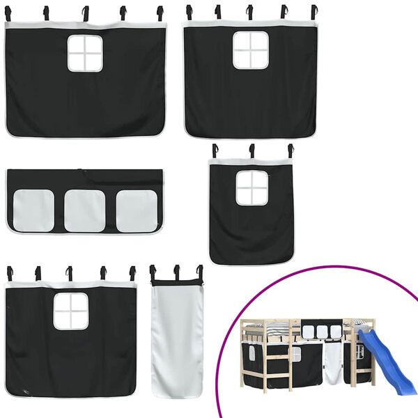 vidaXL Parvis&auml;ngyn verhot mustavalkoinen polyesteri