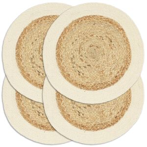 vidaXL Tabletit 4 kpl luonnollinen 38 cm py&ouml;re&auml; juutti ja puuvilla