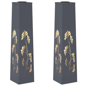 vidaXL Aurinko LED-polkuvalo 2 kpl L&auml;mpim&auml;n Valkoinen 18 x 18 x 80 cm