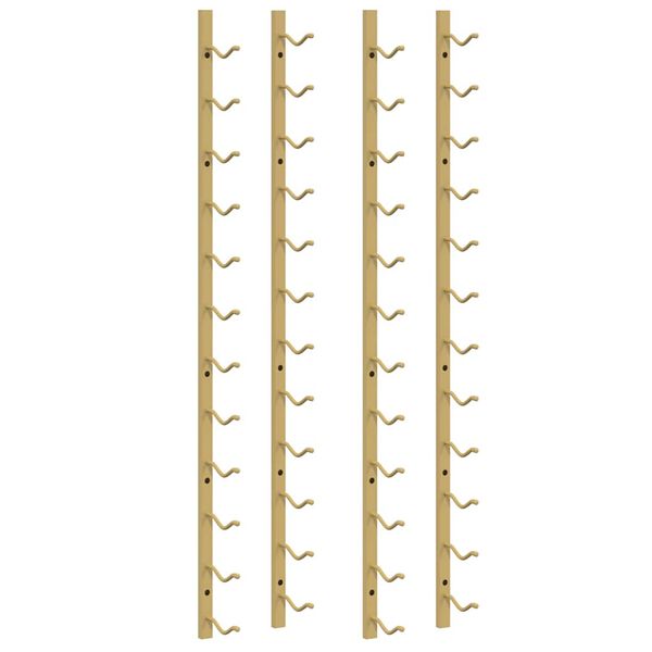 vidaXL Sein&auml;lle kiinnitett&auml;v&auml; viinipulloteline 12 pullolle kulta rauta