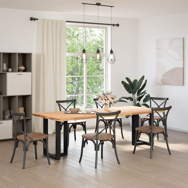 vidaXL Ruokap&ouml;yd&auml;n jalat T-muotoiset 2 kpl musta 50x35x(72-73) cm ter&auml;s