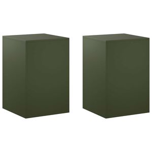 vidaXL Kasviteline 2 pcs Oliivinvihre&auml; 40 x 40 x 60 cm Ter&auml;s