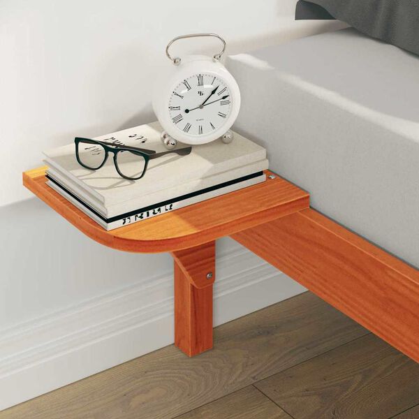 vidaXL Sänkykehys sivupöydillä Vaha ruskea 140 x 220 cm