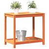 vidaXL Ruukutusp&ouml;yt&auml; hyllyll&auml; vahanruskea 82,5x50x75 cm t&auml;ysi m&auml;nty