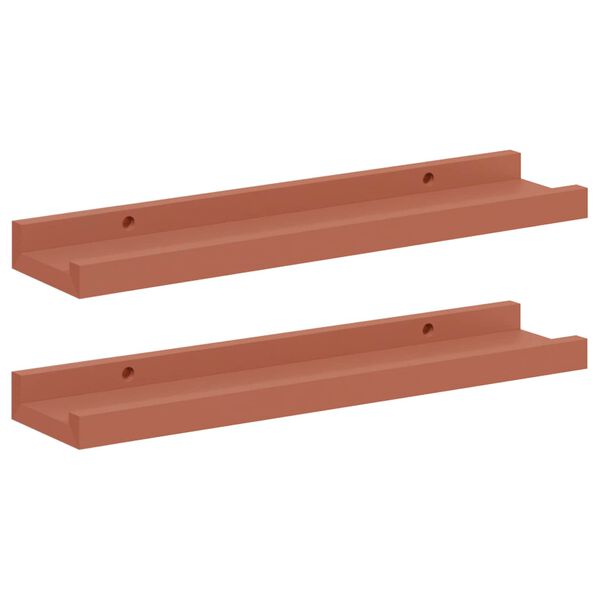 vidaXL Sein&auml;hylly hyllyll&auml; 2 pcs Punainen 40 x 9 x 3 cm Tekninen puu