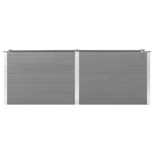 vidaXL Puutarhan korotettu kukkalaatikko 250x50x91 cm WPC harmaa