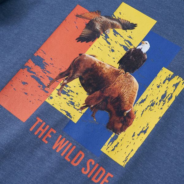 Lasten pitk&auml;hihainen T-paita meleerattu sininen 140