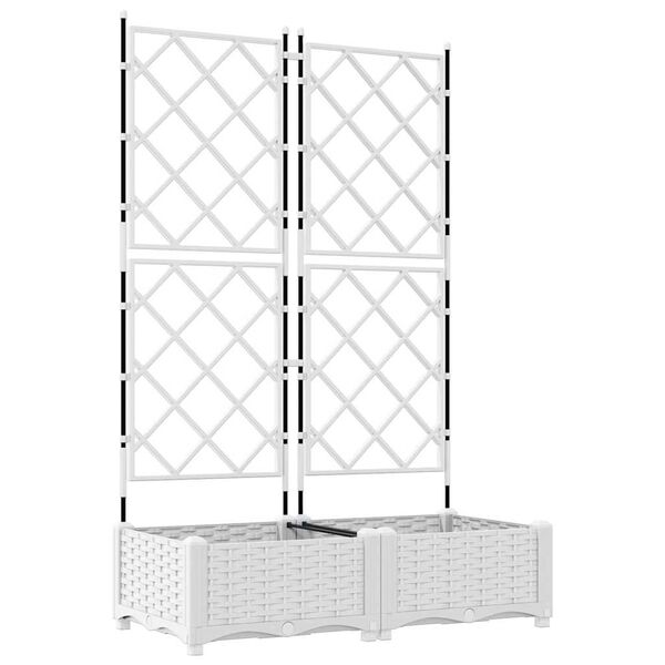 vidaXL Puutarha ruukku 2 pcs Valkoinen 80 x 40 x 125,5 cm Ter&auml;s