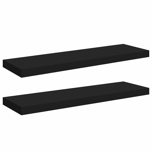 vidaXL Kelluvat sein&auml;hyllyt 2 kpl musta 80x23,5x3,8 cm MDF
