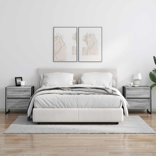 vidaXL Y&ouml;p&ouml;yt&auml; Harmaa Sonoma 50 x 39.5 x 50 cm Tekninen puu