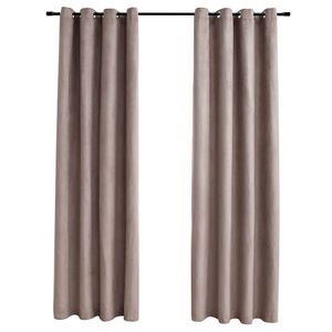 vidaXL Pimennysverhot metallirenkailla 2 kpl ruskeanharmaa 140x245 cm